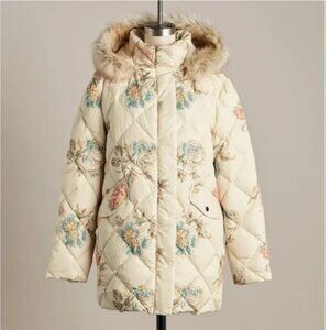 NWTSundance Artful Arrangements Coat in Floral Down Quilted Puffer Jacket M